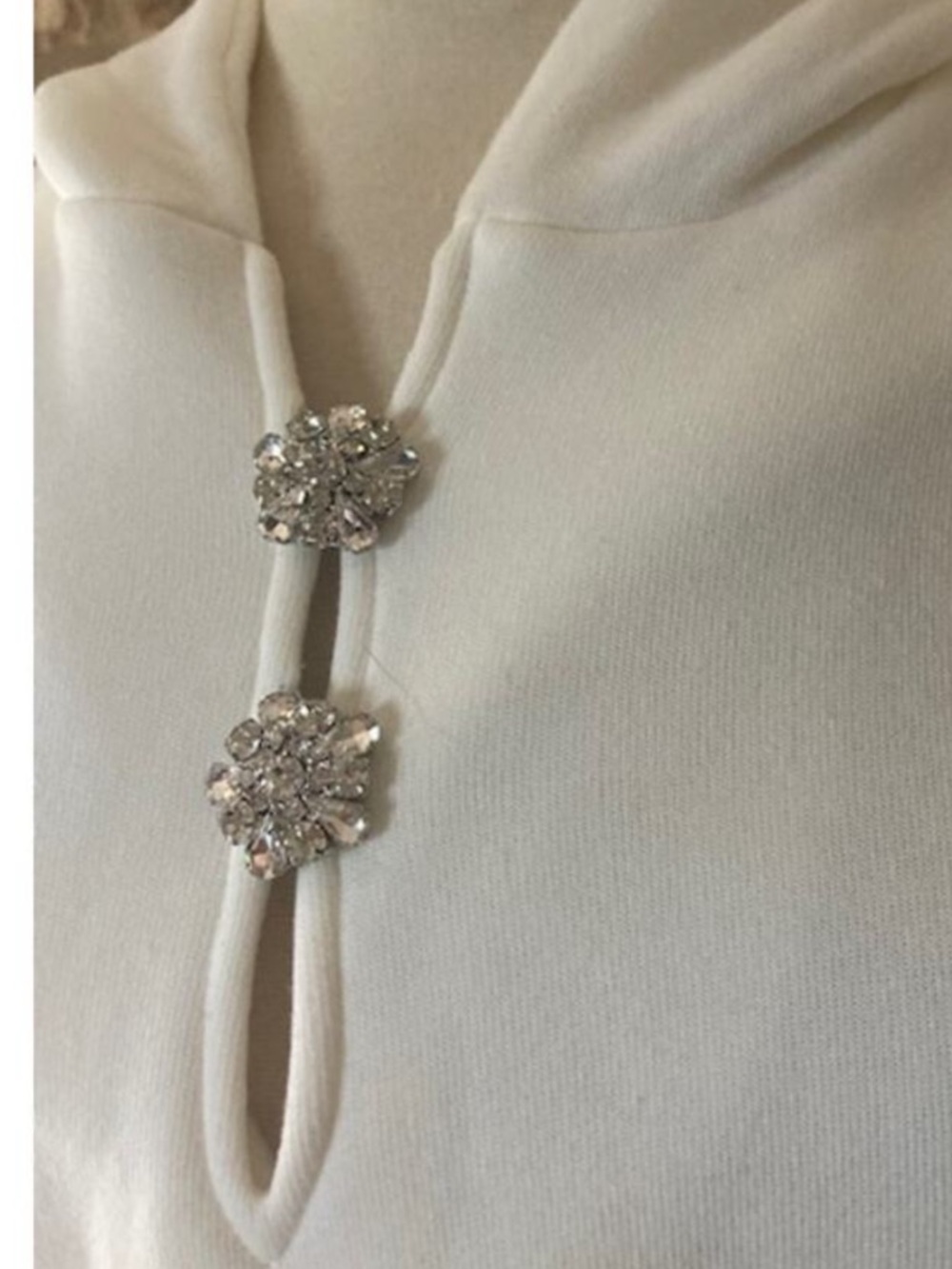 Ba&Sh White Puff Sleeve Hooded Top - Picture 3 of 4